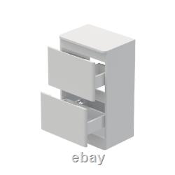 Regis Forma White Gloss Freestanding Countertop Vanity Unit with Roubaix White B