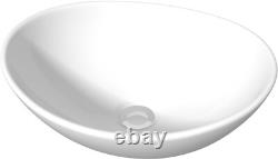 Regis Forma White Gloss Freestanding Countertop Vanity Unit with Roubaix White B