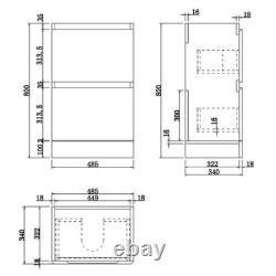 Regis Forma White Gloss Freestanding Countertop Vanity Unit with Roubaix White B