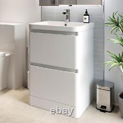 Regis Forma White Gloss Freestanding Vanity Unit with Basin 600mm