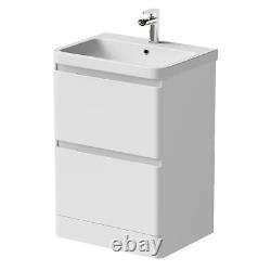 Regis Forma White Gloss Freestanding Vanity Unit with Basin 600mm