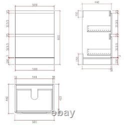 Regis Forma White Gloss Freestanding Vanity Unit with Basin 600mm