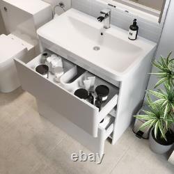 Regis Forma White Gloss Freestanding Vanity Unit with Basin 800mm