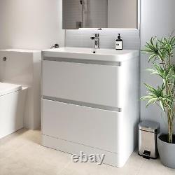 Regis Forma White Gloss Freestanding Vanity Unit with Basin 800mm