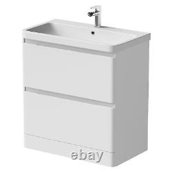 Regis Forma White Gloss Freestanding Vanity Unit with Basin 800mm