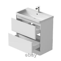 Regis Forma White Gloss Freestanding Vanity Unit with Basin 800mm