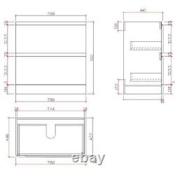Regis Forma White Gloss Freestanding Vanity Unit with Basin 800mm