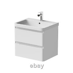 Regis Forma White Gloss Wall Hung Vanity Unit & Basin 600mm Width