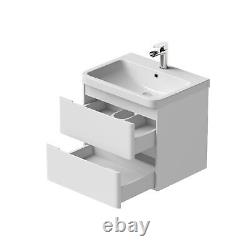 Regis Forma White Gloss Wall Hung Vanity Unit & Basin 600mm Width