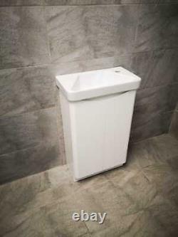 Rio 500 x 280 Bathroom Cloakroom Vanity Storage Unit Inc Basin in White