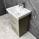 Roca 550mm Vanity Unit With Ceramic Basin Sink In Woodgrain Finish 2 Drawer