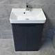 Ross Anthracite Curved Vanity Basin Sink Unit 550mm Or 700mm Width