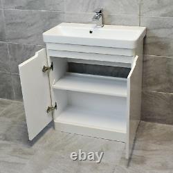 Ross White Gloss Curved Vanity Basin Sink Unit 550mm or 700mm Width