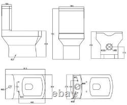 Royan Toilet 550mm Cloakroom Suite Vanity Unit WC Basin Sink White Soft Close