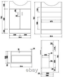 Royan Toilet 550mm Cloakroom Suite Vanity Unit WC Basin Sink White Soft Close