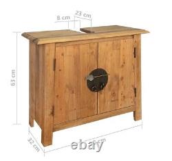 Rustic Bathroom Vanity Unit Solid Wood Storage Cabinet Vintage Style Furniture