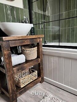 Rustic Bathroom Vanity Washstand Freestanding Made to Measure