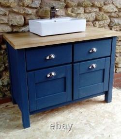 Rustic vanity unit for double sinks 4 drawers