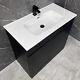 Satin Black Vanity Unit With Large Ceramic Basin Sink 900 Or 1000mm Square Style