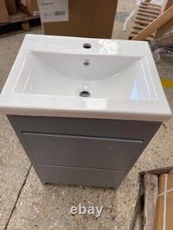 Satin Grey Vanity Unit 500MM