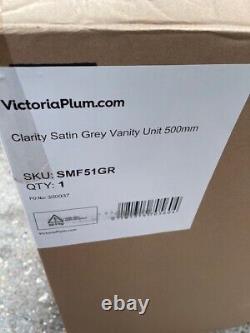 Satin Grey Vanity Unit 500MM