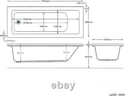 Shower Bath Bathtub Straight with Screen Basin Vanity Unit Toilet White Set