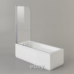 Shower Bath Bathtub Straight with Screen Basin Vanity Unit Toilet White Set