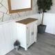 Slimline Oak Top Off White/ Cream Cloakroom Vanity Cabinet Bathroom Unit 310