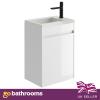 Small Bathroom Sink Compact Cloakroom Wall Vanity Unit 440 550mm Oak White Grey