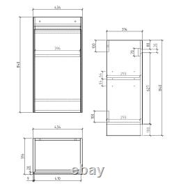 Small Bathroom Sink Compact Cloakroom Wall Vanity Unit 440 550mm Oak White Grey