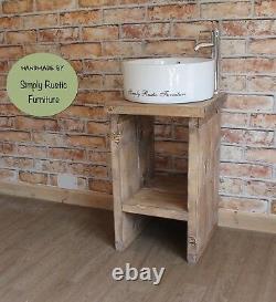 Solid Beam Basin Vanity Unit Wash stand Rustic Furniture Belfast Butler sink