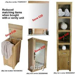 Solid Oak Bathroom Cabinet Compact Vanity Sink Small Bathroom Vanity Units