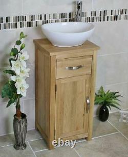 Solid Oak Bathroom Cabinet Compact Vanity Sink Small Bathroom Vanity Units