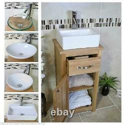 Solid Oak Bathroom Cabinet Compact Vanity Sink Small Bathroom Vanity Units