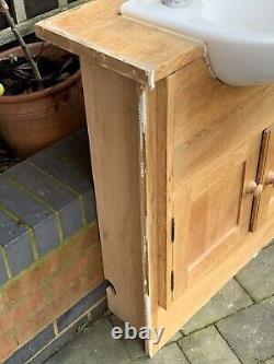 Solid Oak Bespoke Vanity Unit Ideal Standard Sink Basin Tap Cost £1650 Fitted