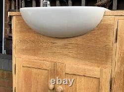 Solid Oak Bespoke Vanity Unit Ideal Standard Sink Basin Tap Cost £1650 Fitted