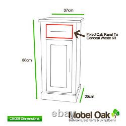 Solid Oak Vanity Unit Cabinet Basin Sink Tap Cloakroom Bathroom Furniture 516
