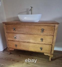 Solid Oak Vitntage Wash Stand Bathroom Vanity Unit