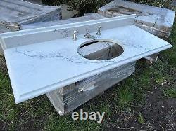 Solid marble quartz countertop vanity unit very heavy with Under mounted basin