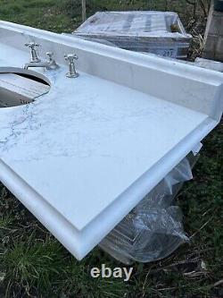 Solid marble quartz countertop vanity unit very heavy with Under mounted basin