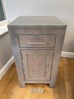 Solid oak grey bathroom vanity unit + white square sink NEW collect only