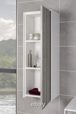 Soul Ash Grey Bathroom Wall Hung Vanity Unit & Basin Tall Storage BTW Furniture