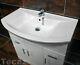 St Moritz 850mm Vanity Unit Inc Ceramic Basin Sink Bathroom Cupboard White Gloss
