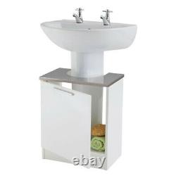 Tamar Under Sink White Grey Vanity Unit Wooden Storage Cabinet Bathroom Cupboard
