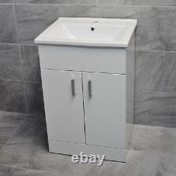 Tess 550mm Square Basin Sink Vanity Unit White or Anthracite Grey