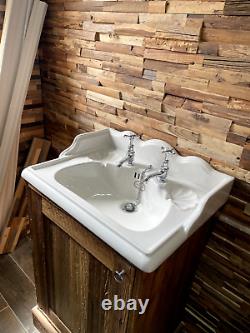 Thomas Crapper Basin (560mm) Farmhouse Style Vintage Timber Vanity Unit