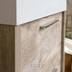 Tila Bare Oak Bathroom Standing Vanity Sink Unit Composite Resin Basin 50cm