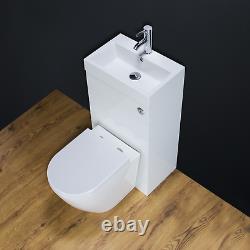 Toilet WC Back to Wall Bathroom Vanity Unit Cabinet Basin Sink 41V Housing White