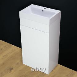 Toilet WC Back to Wall Bathroom Vanity Unit Cabinet Basin Sink 41V Housing White