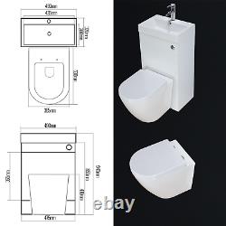 Toilet WC Back to Wall Bathroom Vanity Unit Cabinet Basin Sink 41V Housing White